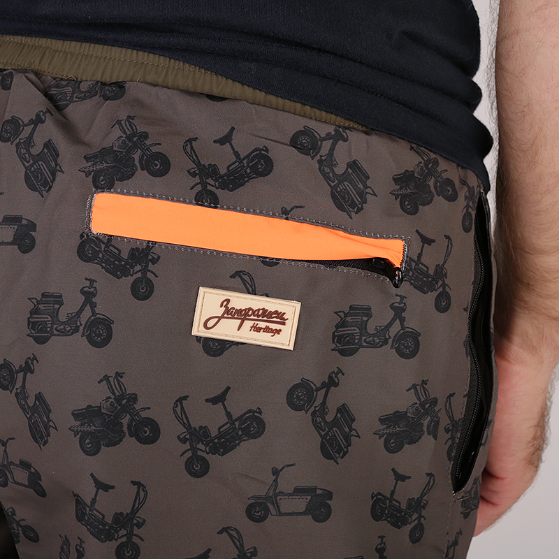 мужские коричневые шорты Запорожец heritage Mopedi Mopedi-серый - цена, описание, фото 4